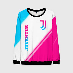 Свитшот мужской Juventus neon gradient style вертикально, цвет: 3D-черный