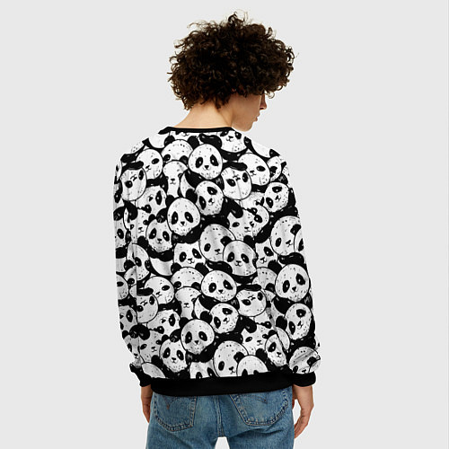 Мужской свитшот Выходной господина злодея с пандами / 3D-Черный – фото 4
