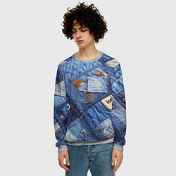 Свитшот мужской Vanguard jeans patchwork - ai art, цвет: 3D-меланж — фото 2