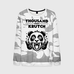 Свитшот мужской Thousand Foot Krutch рок панда на светлом фоне, цвет: 3D-белый