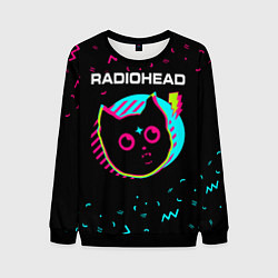 Свитшот мужской Radiohead - rock star cat, цвет: 3D-черный