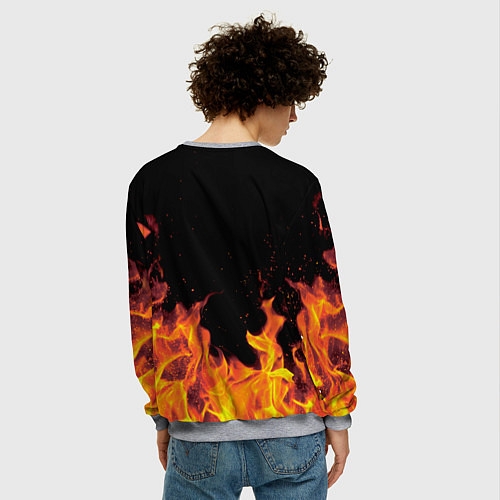 Мужской свитшот Влад - имя в огне / 3D-Меланж – фото 4