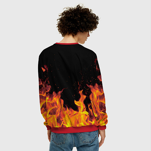 Мужской свитшот Федор - имя в огне / 3D-Красный – фото 4