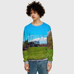 Свитшот мужской Пригородный пейзаж, цвет: 3D-меланж — фото 2