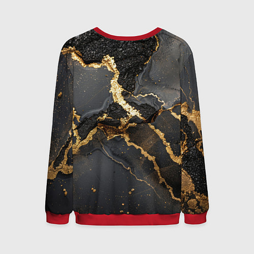 Мужской свитшот Золото и черный агат / 3D-Красный – фото 2