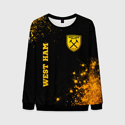 Свитшот мужской West Ham - gold gradient вертикально, цвет: 3D-черный