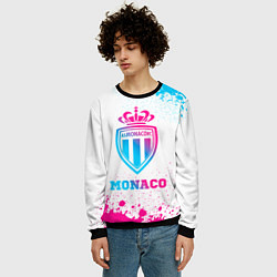 Свитшот мужской Monaco neon gradient style, цвет: 3D-черный — фото 2