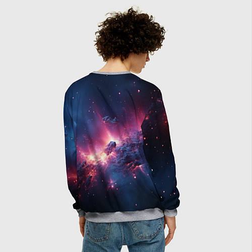 Мужской свитшот Взрыв в космосе / 3D-Меланж – фото 4