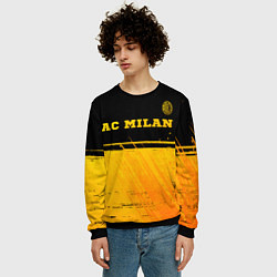 Свитшот мужской AC Milan - gold gradient посередине, цвет: 3D-черный — фото 2