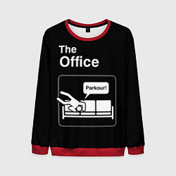 Свитшот мужской Офис и паркур, цвет: 3D-красный