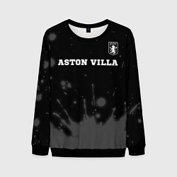 Свитшот мужской Aston Villa sport на темном фоне посередине, цвет: 3D-черный