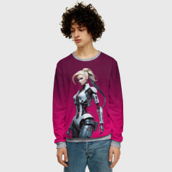 Свитшот мужской Beauty cyber Barbie - ai art fantasy, цвет: 3D-меланж — фото 2