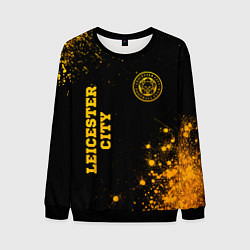 Свитшот мужской Leicester City - gold gradient вертикально, цвет: 3D-черный