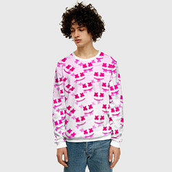 Свитшот мужской Marshmello pink colors, цвет: 3D-белый — фото 2