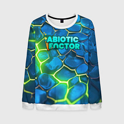 Свитшот мужской Abiotic Factor logo bright neon, цвет: 3D-белый