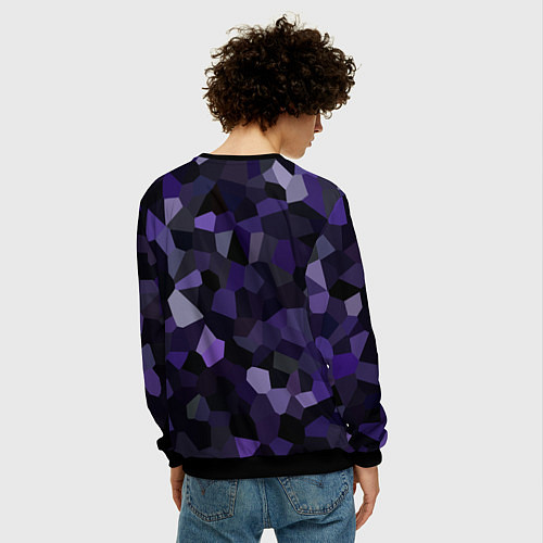 Мужской свитшот Кристаллизация темно-фиолетового / 3D-Черный – фото 4