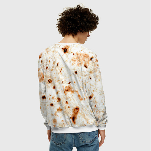 Мужской свитшот Текстура светлого лаваша / 3D-Белый – фото 4