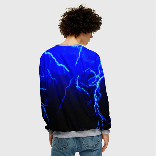 Мужской свитшот Герб РФ шторм империя / 3D-Меланж – фото 4