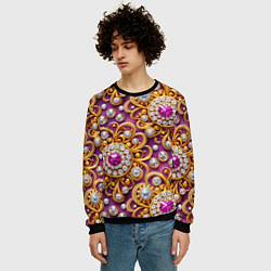 Свитшот мужской Ювелирный паттерн, цвет: 3D-черный — фото 2