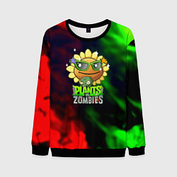 Свитшот мужской Plants vs zombies огненный градиент, цвет: 3D-черный