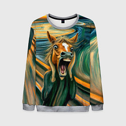 Свитшот мужской Лошадь кричит на картине Эдварда Мунка, цвет: 3D-меланж