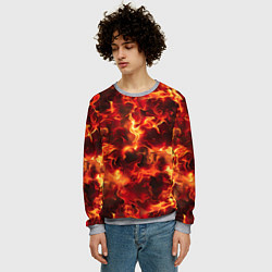 Свитшот мужской Огненный элементаль, цвет: 3D-меланж — фото 2