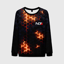Свитшот мужской N7 mass effect logo, цвет: 3D-черный
