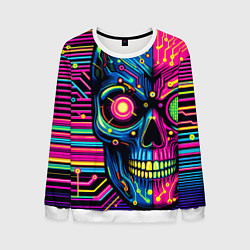 Свитшот мужской Pop art skull - ai art, цвет: 3D-белый