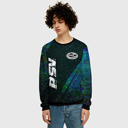 Свитшот мужской PSV glitch blue, цвет: 3D-черный — фото 2