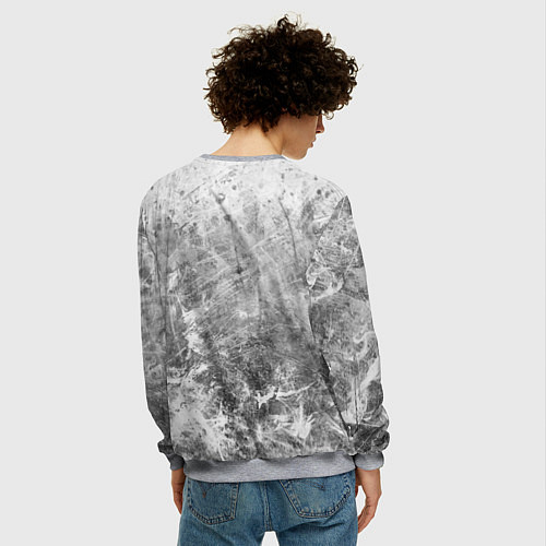 Мужской свитшот Серый волк на абстрактном фоне / 3D-Меланж – фото 4