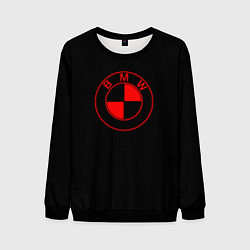 Свитшот мужской BMW red logo, цвет: 3D-черный
