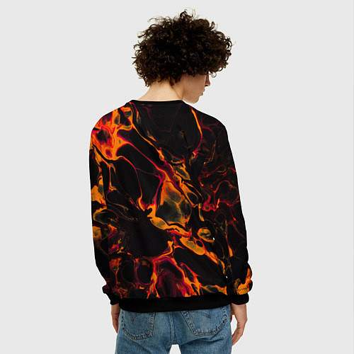 Мужской свитшот Manchester United red lava / 3D-Черный – фото 4