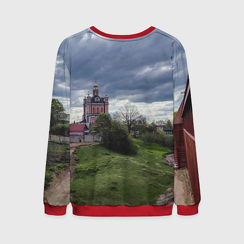 Мужской свитшот Торопец Корсунско-Богородский собор / 3D-Красный – фото 2
