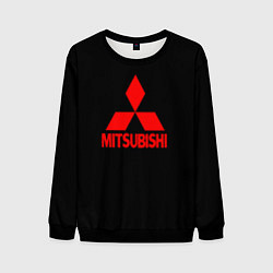 Свитшот мужской Mitsubishi red logo, цвет: 3D-черный