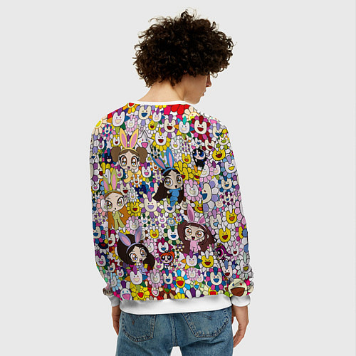 Мужской свитшот Right now NewJeans and Takashi Murakami / 3D-Белый – фото 4