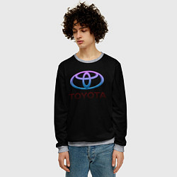 Свитшот мужской Toyota neon steel, цвет: 3D-меланж — фото 2
