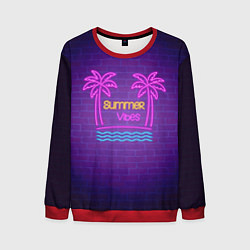 Свитшот мужской Неоновые пальмы summer vibes, цвет: 3D-красный