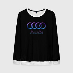 Свитшот мужской Audi neon logo, цвет: 3D-белый