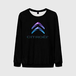 Свитшот мужской Citroen logo neon, цвет: 3D-черный