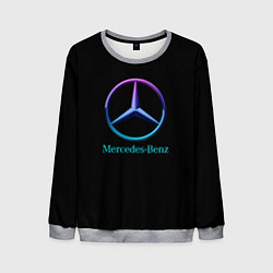 Свитшот мужской Mercedes neon logo, цвет: 3D-меланж