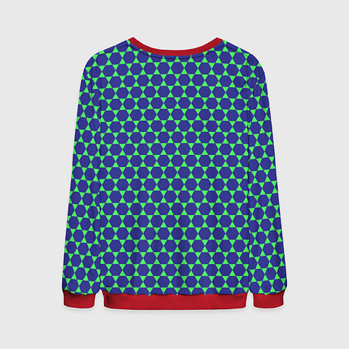 Мужской свитшот Паттерн шестигранников / 3D-Красный – фото 2