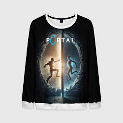 Свитшот мужской Люди в портале, цвет: 3D-белый