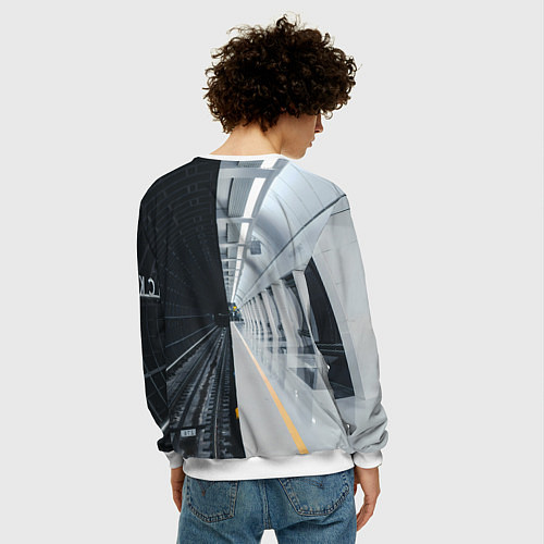 Мужской свитшот Метро Москвы / 3D-Белый – фото 4