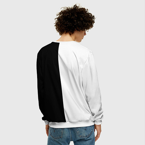 Мужской свитшот Чёрное белое / 3D-Белый – фото 4