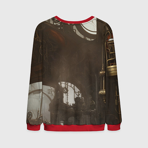 Мужской свитшот Девушка стимпанковской броне / 3D-Красный – фото 2