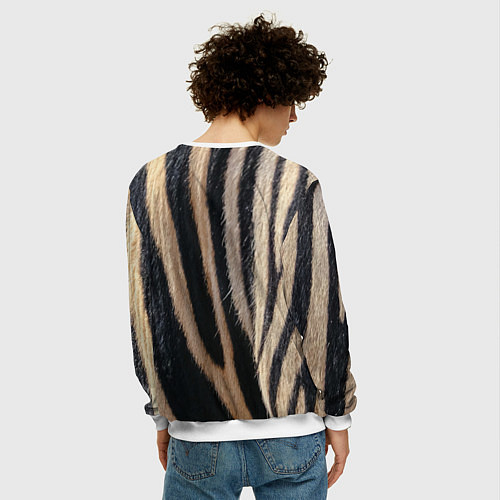 Мужской свитшот Мех зебры / 3D-Белый – фото 4