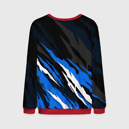 Мужской свитшот БМВ - синий гексагон / 3D-Красный – фото 2