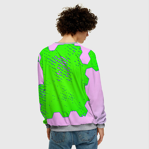 Мужской свитшот Razer pattern geometry / 3D-Меланж – фото 4