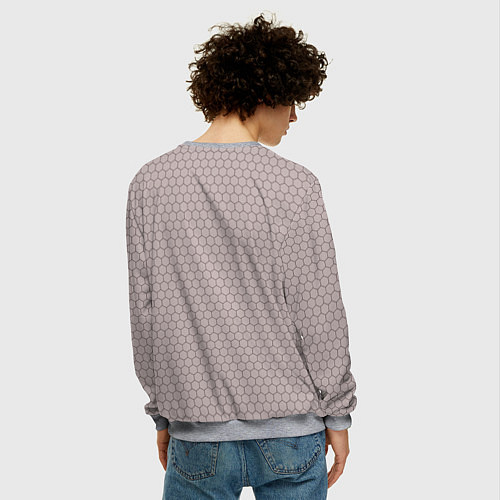 Мужской свитшот Биткоин символ - сетка / 3D-Меланж – фото 4