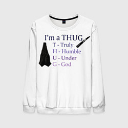 Свитшот мужской Im a thug, цвет: 3D-белый